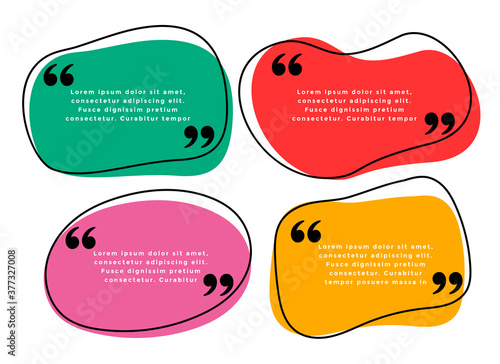 curve shape quotes template in four colors