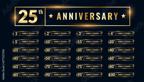 bif set of anniversary labels and emblems