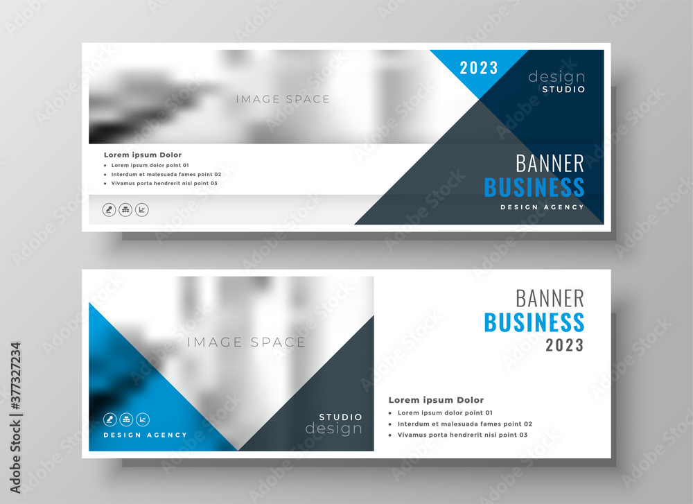 stylish business presentation banner in blue theme design