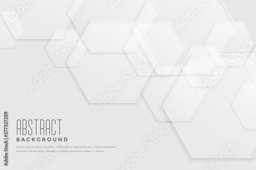 white background with overlapping hexagonal patterns design