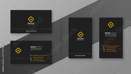 elegant clean and simple dark black business card design