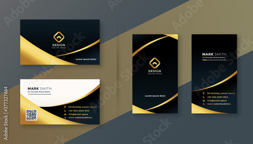 black and golden premium business card design