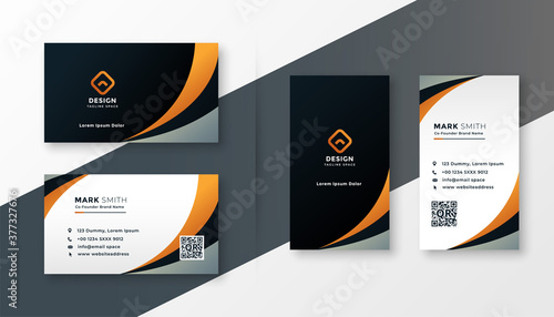 modern wavy business card design template