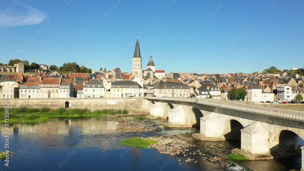 La Charite sur Loire in Europe, France, Burgundy, Nievre, in summer, on a sunny day. La Charite sur Loire in Europe, France, Burgundy, Nievre, in summer, on a sunny day.
