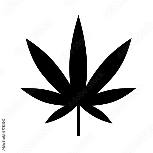 Cannabis leaf minimalistic vector illustration