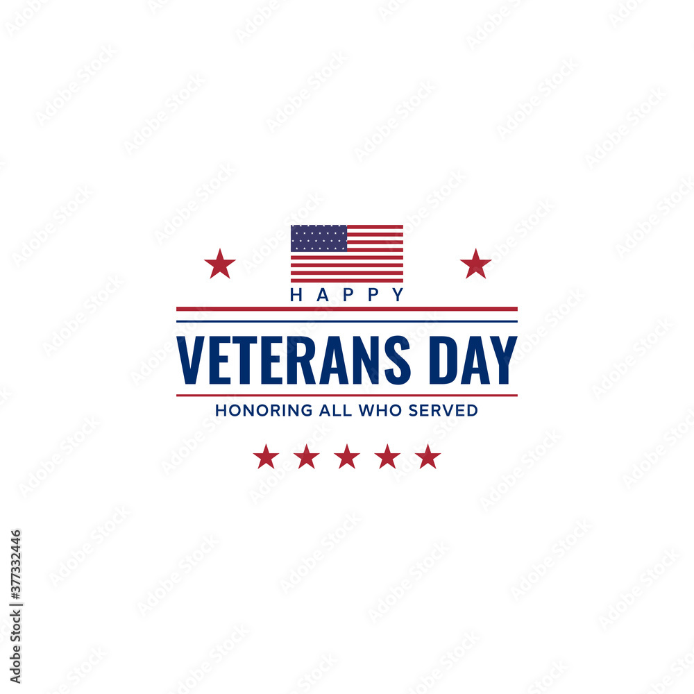 Happy veterans day Design. Vector Illustration