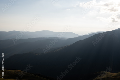 mountains in the fog 