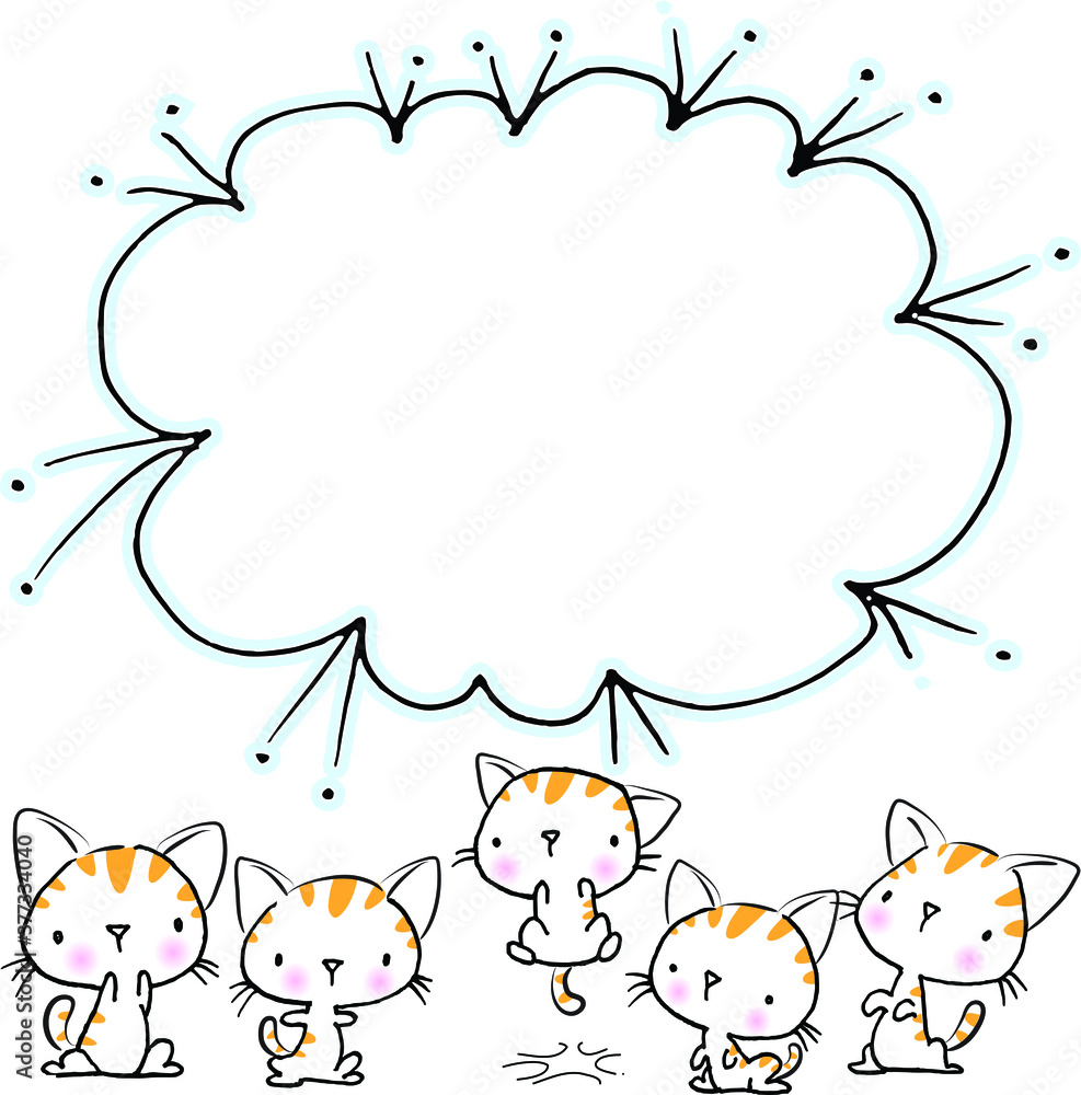 vector cartoon cats with border vector cartoon cats with border