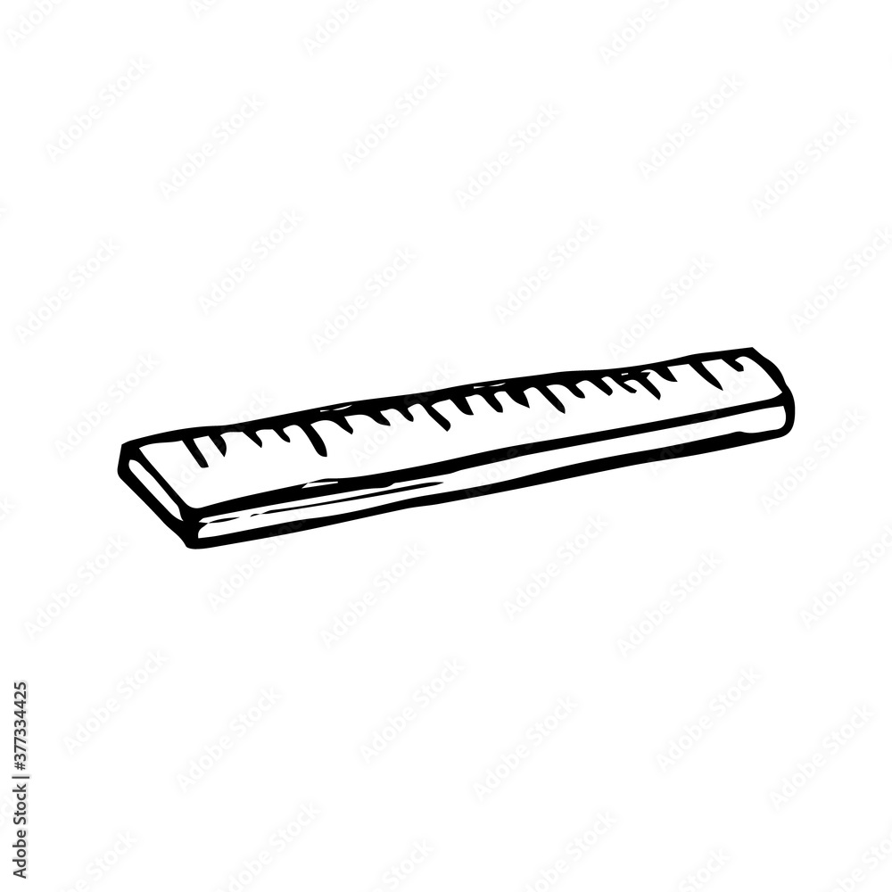 Doodle ruler. Vector illustration on white background Doodle ruler. Vector illustration on white background