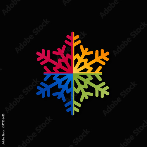 flocon de neige coloré