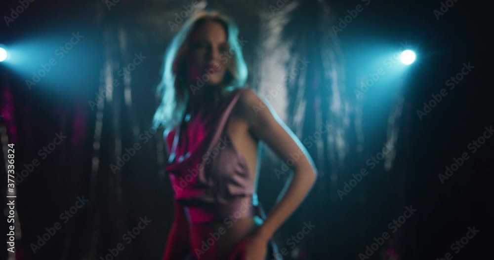 4K Slow Mo Of Woman Dancing In Private Dark Room 4K Slow Mo Of Woman Dancing In Private Dark Room