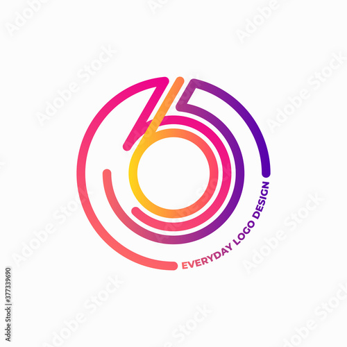 Everyday logo design. Vector illustration of abstract colorful lines forming number 365