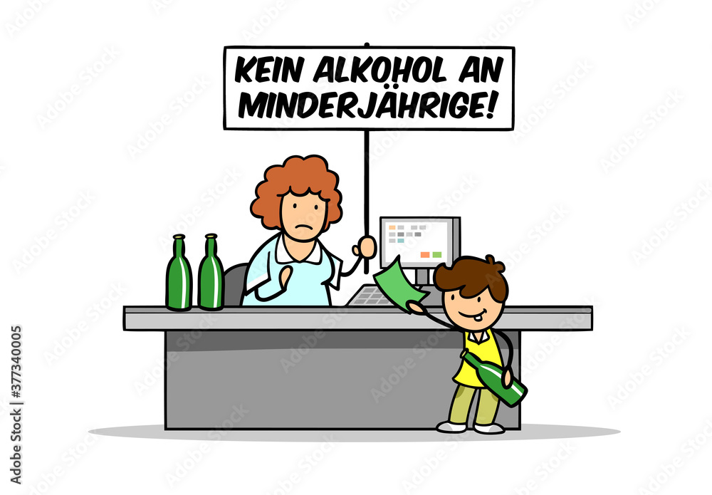 Kein Alkohol an Minderjährige im Supermarkt Kein Alkohol an Minderjährige im Supermarkt