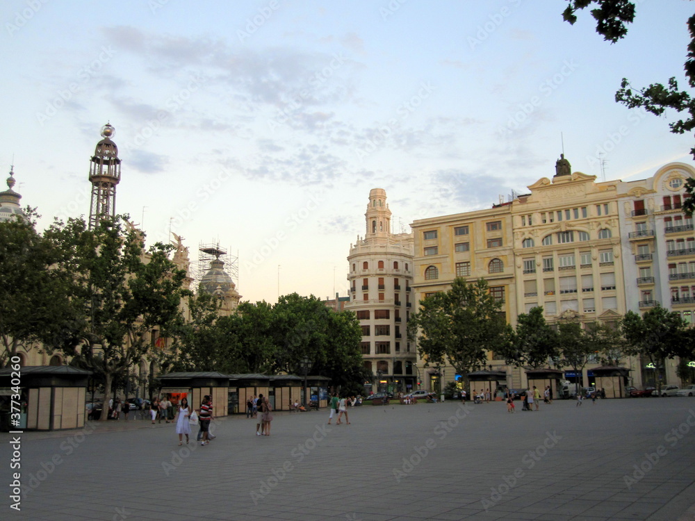 Fototapeta premium Beautiful landmarks, streets, squares, towers and buildings from Valencia, Spain.