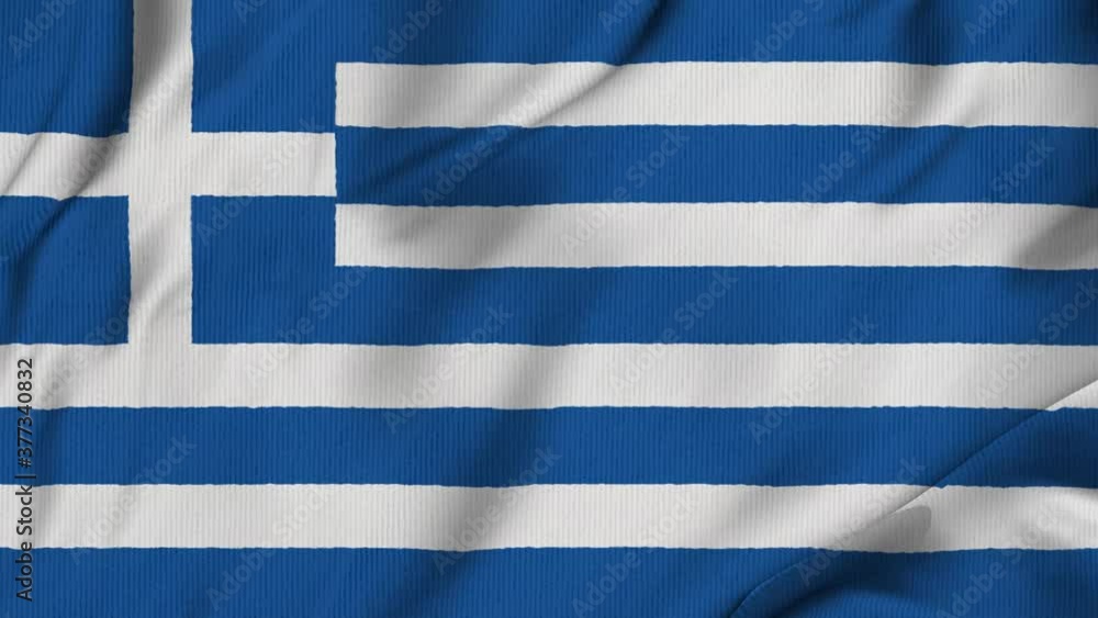 Greek cloth/canvas waving flag in loop Greek cloth/canvas waving flag in loop