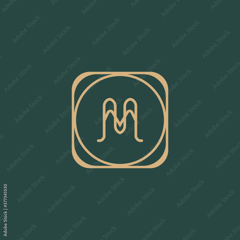 Abstract linear monogram letter M logo icon design, modern minimal ...