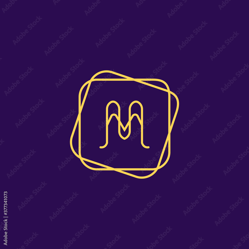 Abstract linear monogram letter M logo icon design, modern minimal ...