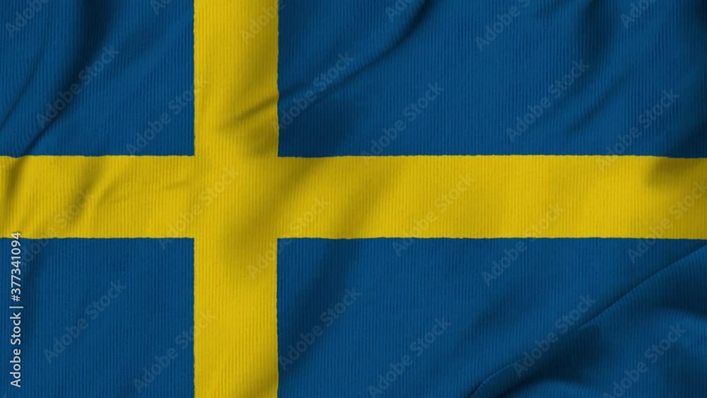 Swedish cloth/canvas waving flag in loop Swedish cloth/canvas waving flag in loop