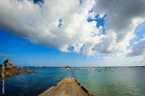 pier and clouds
