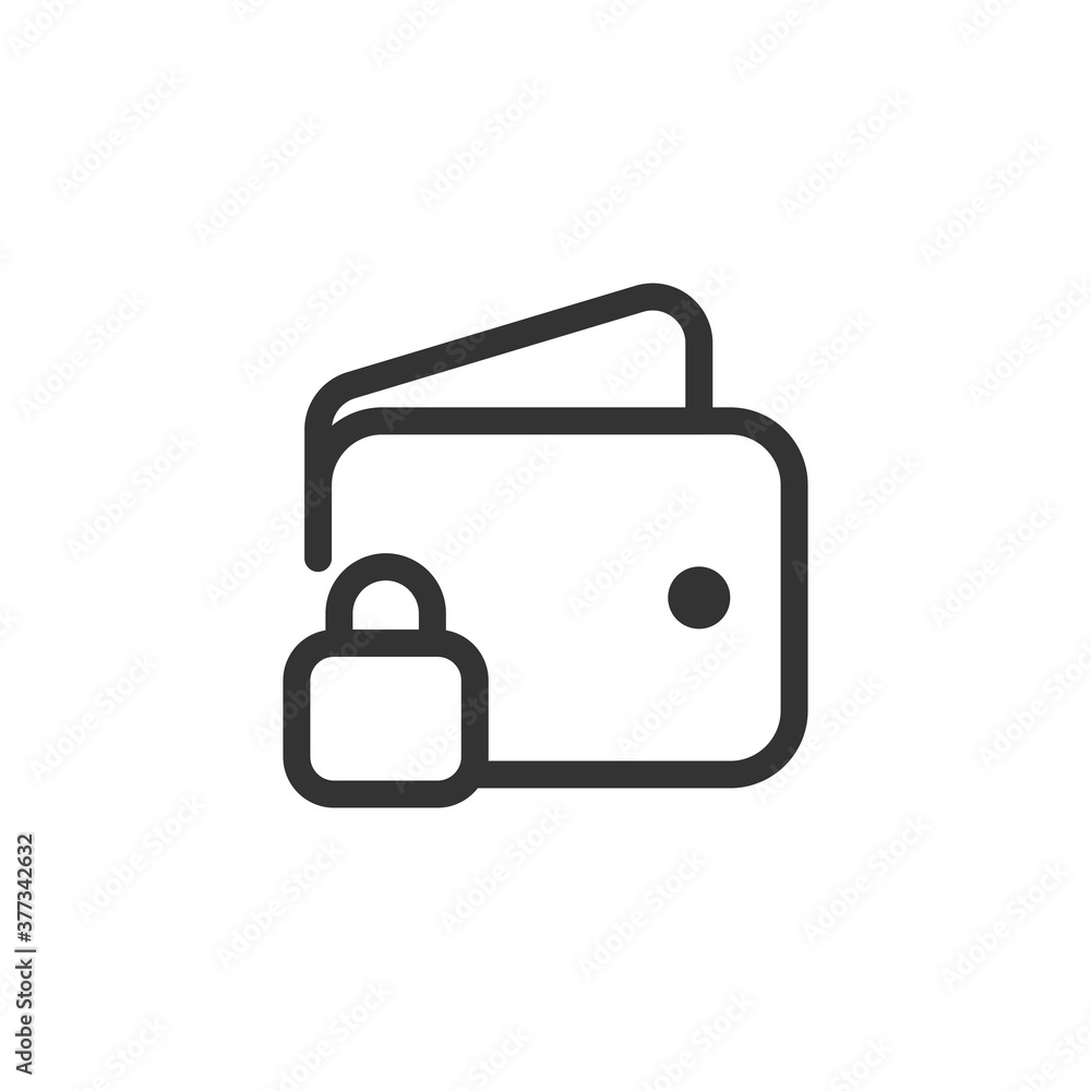 Payment locked icon. Wallet symbol modern, simple, vector, icon for website design, mobile app, ui. Vector Illustration Payment locked icon. Wallet symbol modern, simple, vector, icon for website design, mobile app, ui. Vector Illustration