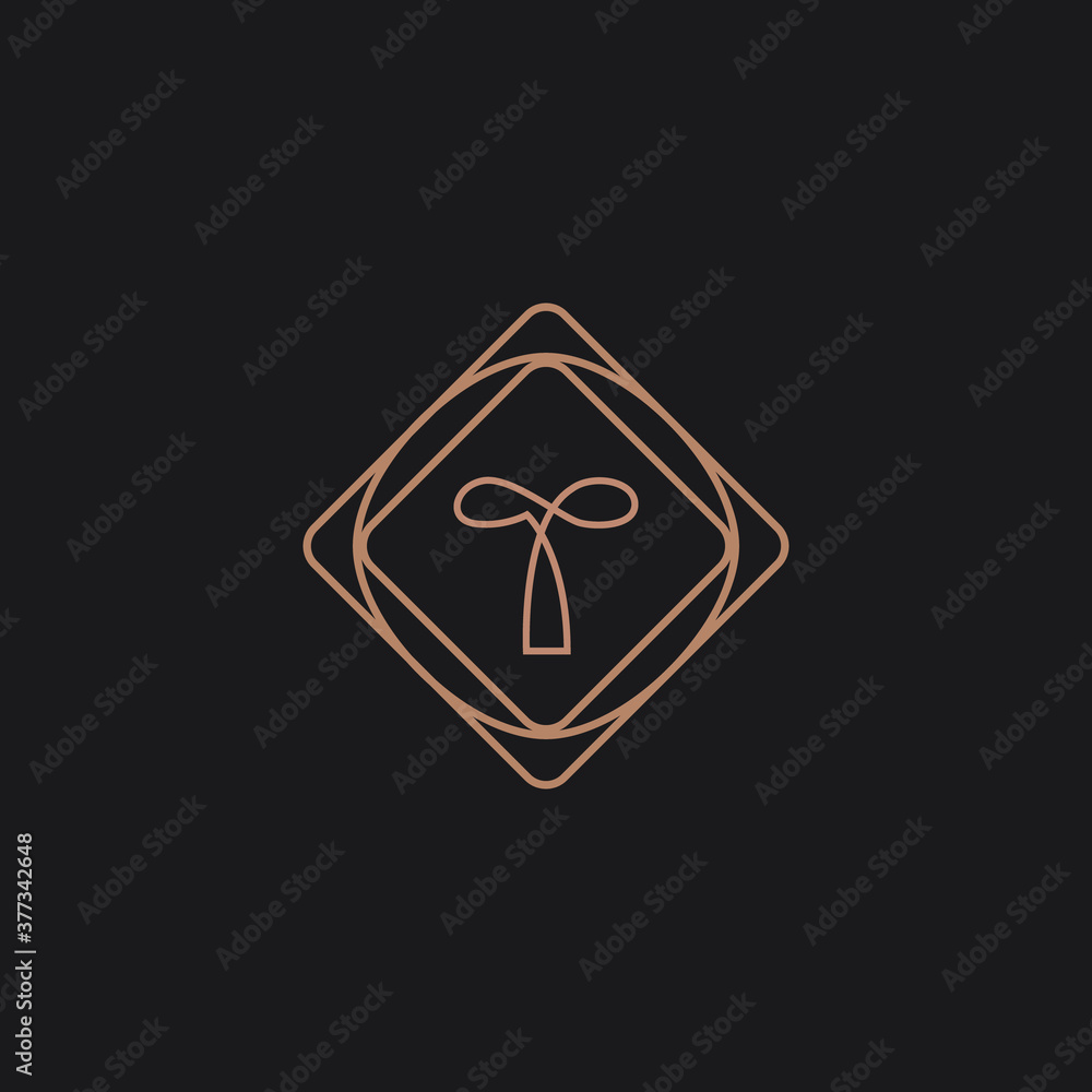 Vecteur Stock Abstract linear monogram letter T logo icon design ...