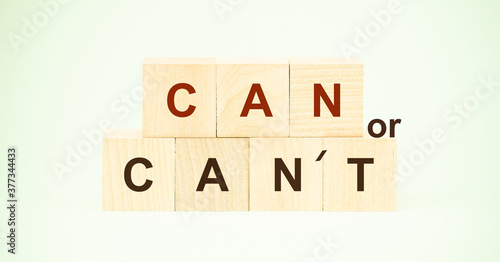 words can or can not made with wooden cubes on light green