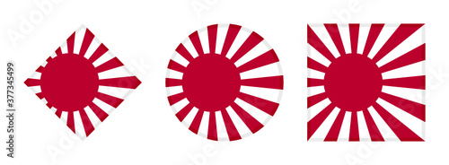 rising sun flag icon set. isolated on white background
