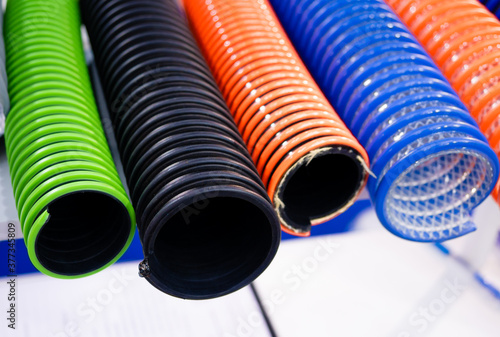 Photos flexible duct hose tubing multicolor used in industrial applications