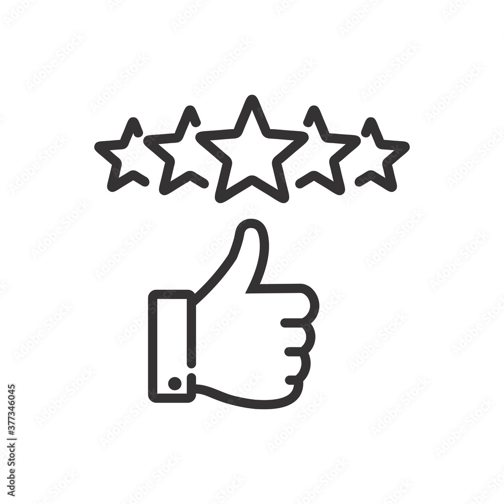 customer review icon in line style, quality rating vector illustration isolated on white background, feedback, five stars business concept, editable stroke, customer review icon in line style, quality rating vector illustration isolated on white background, feedback, five stars business concept, editable stroke,