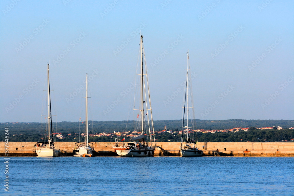 sailing boats in the port of the national park Brioni, Croatia