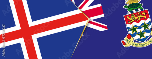 Iceland and Cayman Islands flags  two vector flags.