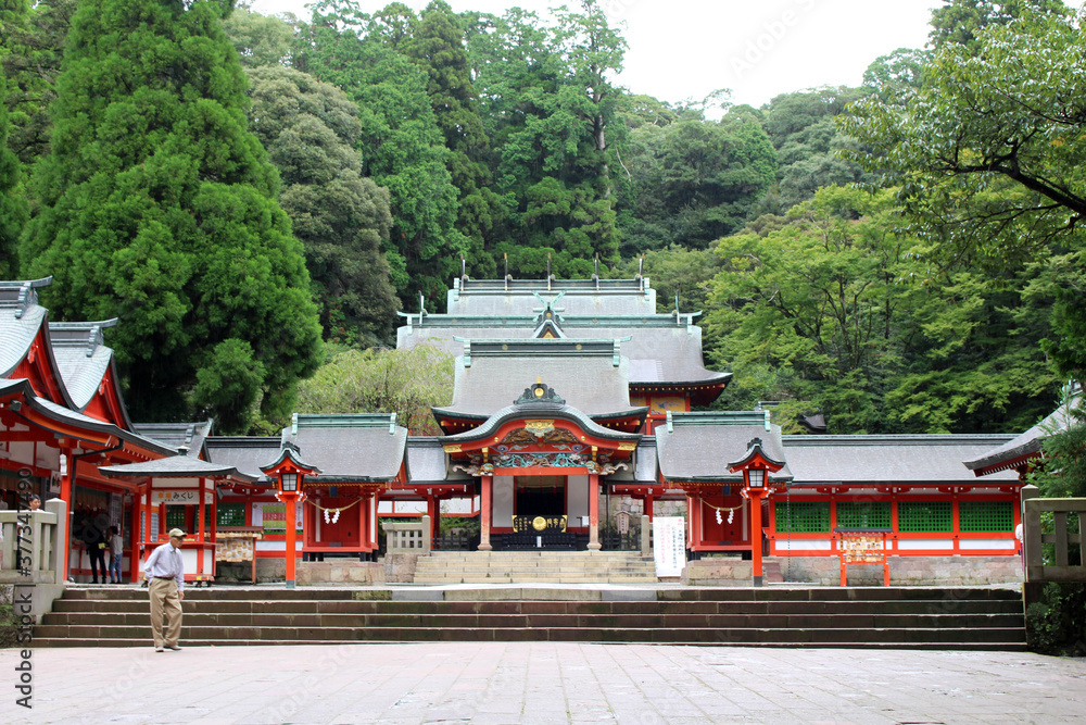 Main temple of Kirishima Jingu Shrine in Kagoshima Main temple of Kirishima Jingu Shrine in Kagoshima