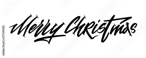 Merry Christmas and Happy New Year lettering for greeting card or banner, website
