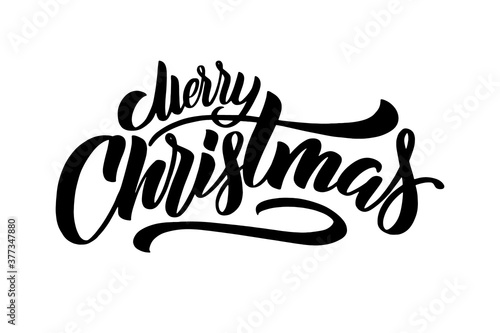 Merry Christmas and Happy New Year lettering composition for greeting card or banner  website