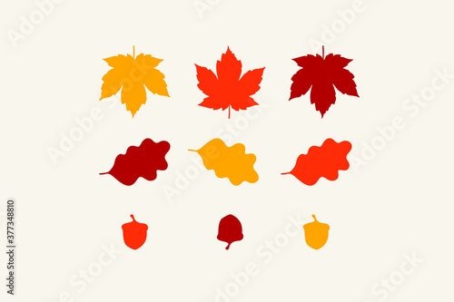Autumn leaves background pattern. Hello Autumn vector card design. 
