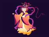 Beautiful goddess of moon illustration for mid autumn festival.