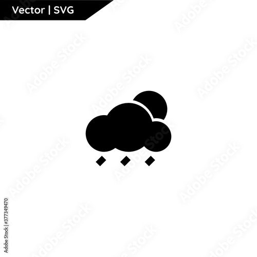Weather icon with glyph style. Minimalist and elegant. Pure black and vector.