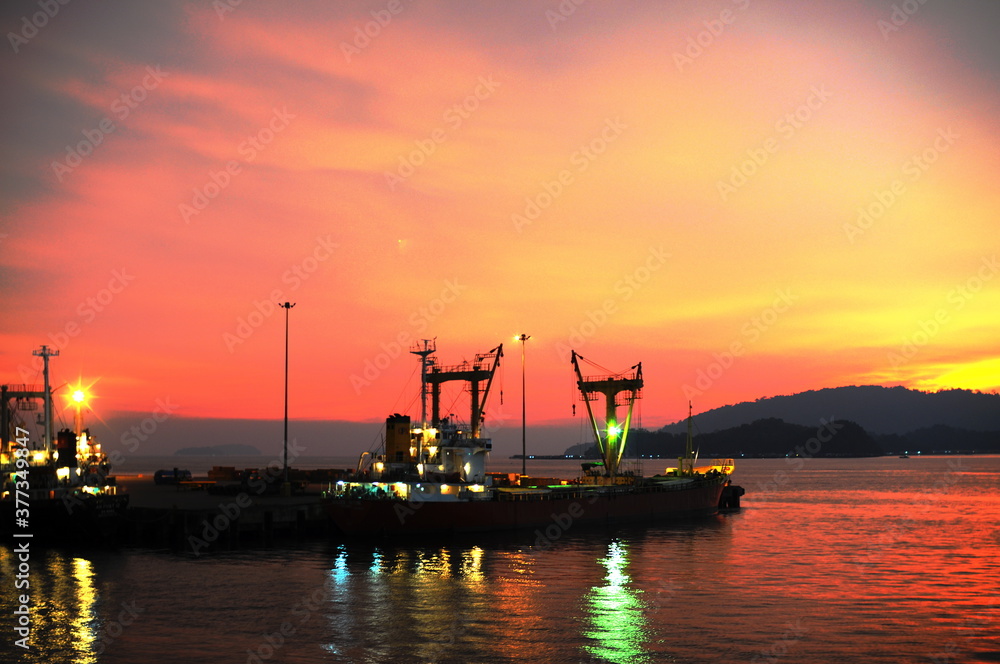sunset in the port sunset in the port