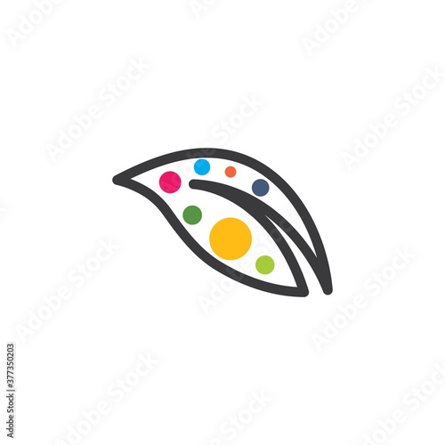 abstract  colorfull leaf icon illustration  design