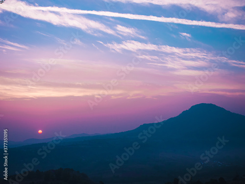 Beautiful mountain view in the morning at khao kho, Phetchabun Province, Thailand © TongTa