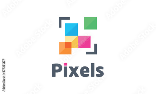Abstract Pixels Vector Logo Design inspirations