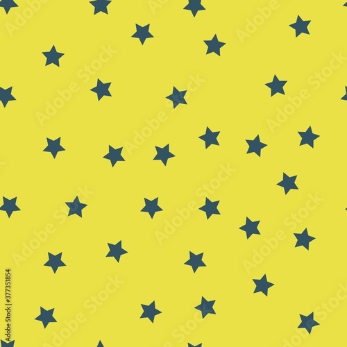 Small Blue Stars On Yellow background Repeat pattern Vector Illustration Surface Design