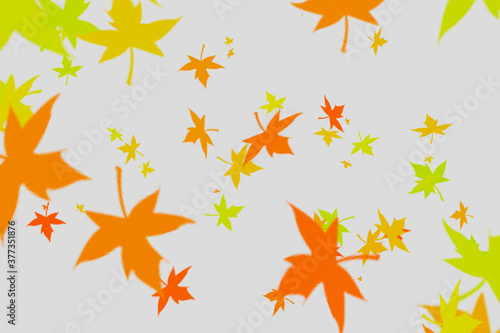 autumn leaves on gray background  autumn card