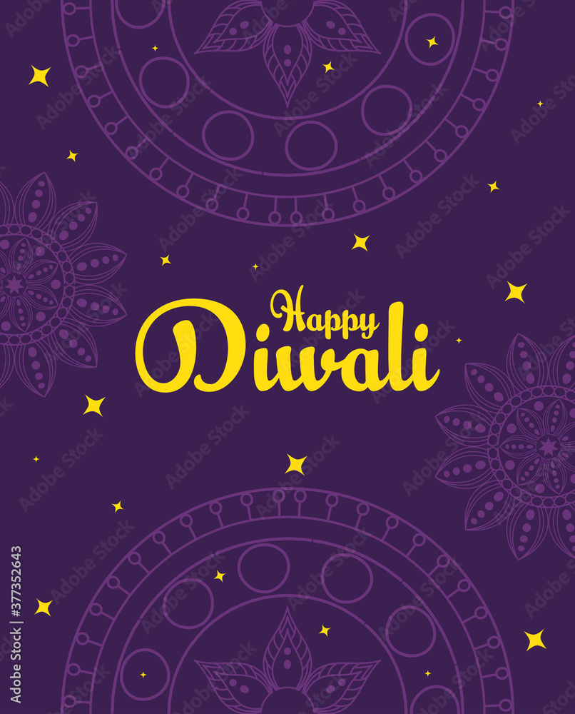 banner of diwali festival holiday with mandalas in purple background vector illustration design banner of diwali festival holiday with mandalas in purple background vector illustration design