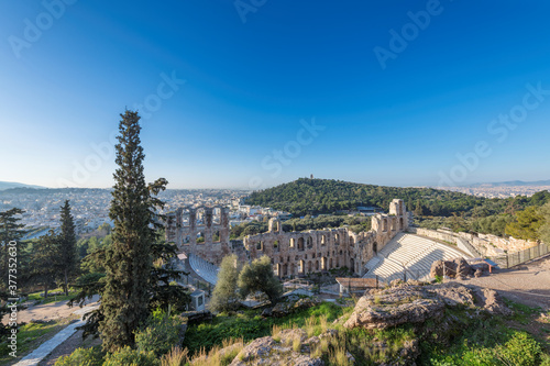 Odeon of Herodes Atticus on Acropolis hill in Athens, Greece 