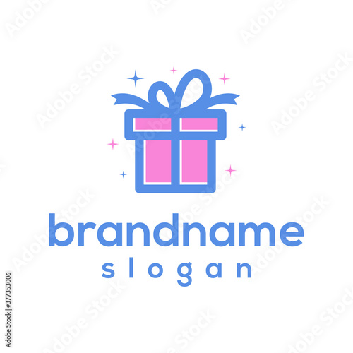 Modern gift logo design vector