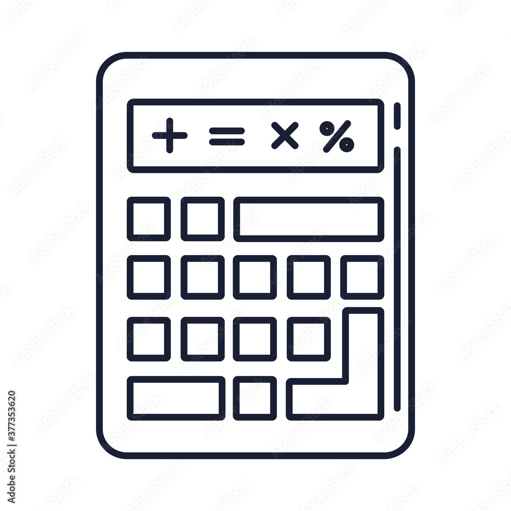calculator math, line style icon vector illustration design calculator math, line style icon vector illustration design