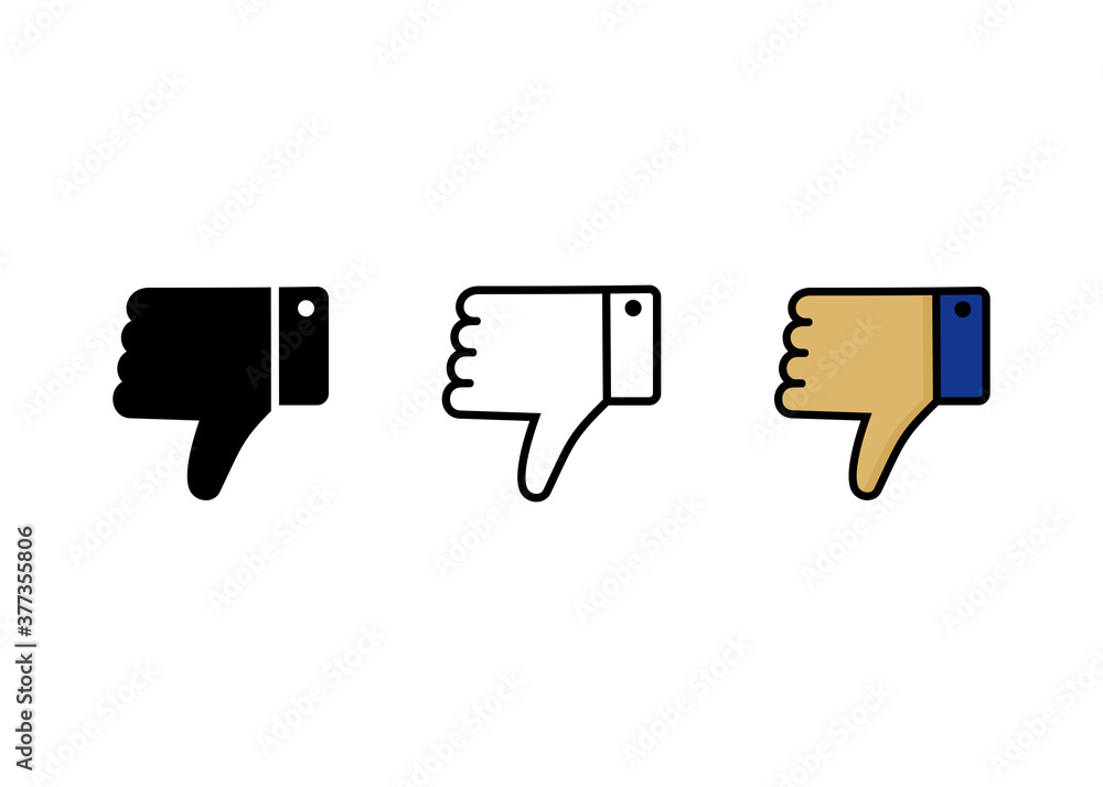 Dislike icon vector, thumbs down icon Dislike icon vector, thumbs down icon
