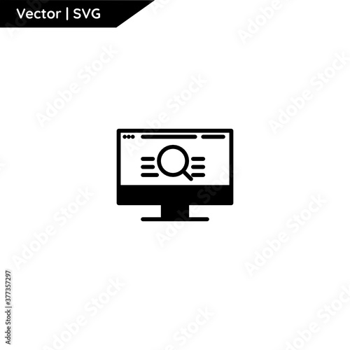 Web and computer icon with trendy solid style. Minimalist and elegant. Pure vector.