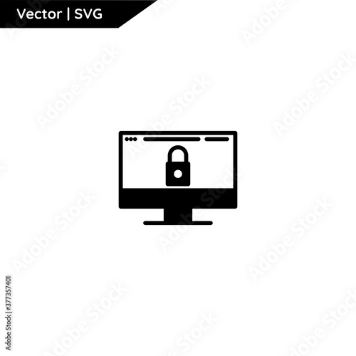 Web and computer icon with trendy solid style. Minimalist and elegant. Pure vector.